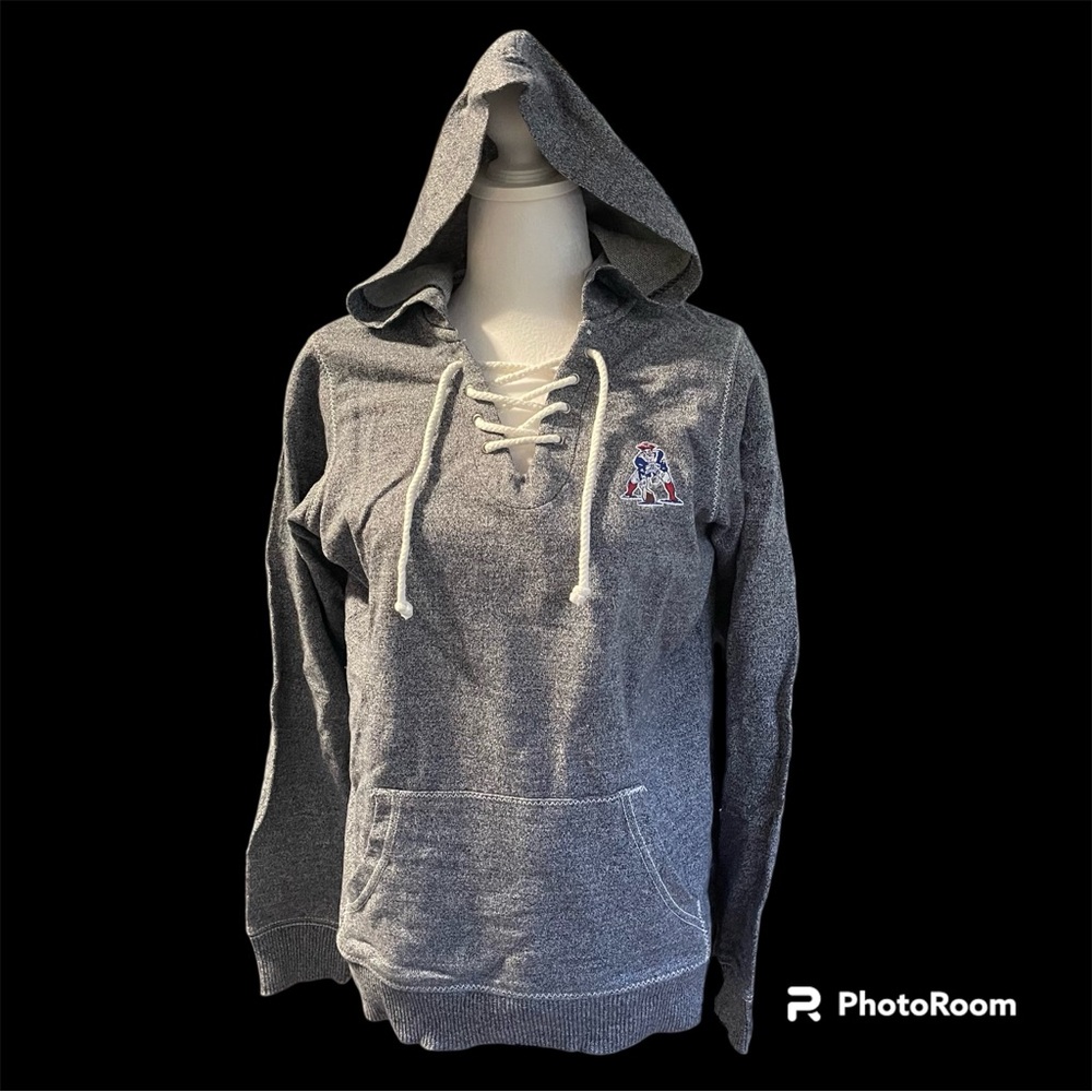 New England Patriots Blue Women’s Hoodie Drawstring Sweatshirt Lg